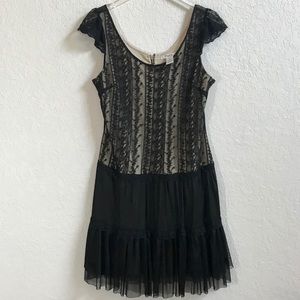 Pinky | Lace Dress with Tulle Skirt (L)